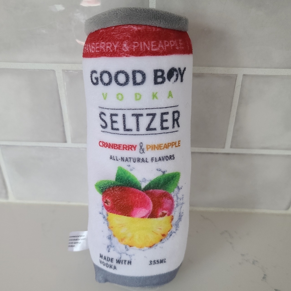 Dog Toy Seltzer Plush With Squeaker